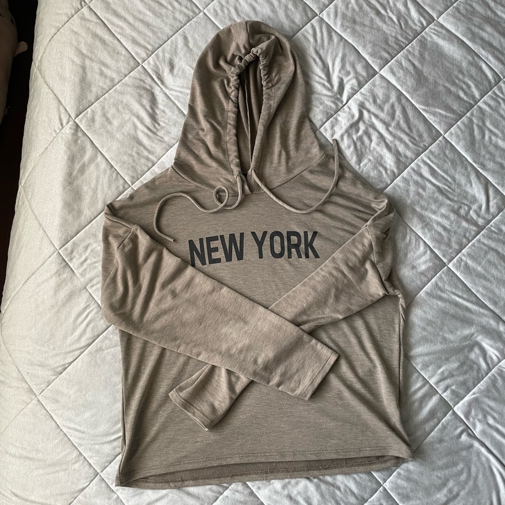 Ultra Thin and Ultra Soft Beige 'New York' Hoodie